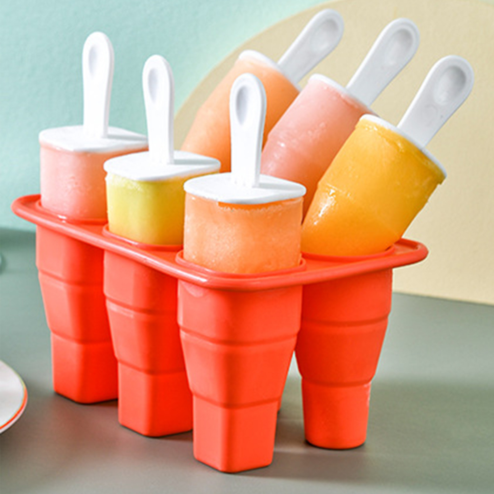 Ice Cube Tray Collapsible Popsicles Molds - Silicone Ice Pop-Molds, Easy  Release Ice Cream Mold, Reusable Popsicle Stick with for Homemade Popsicles  